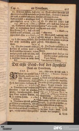 Der erste Send-brif des Apostels Pauli an Timotheum.