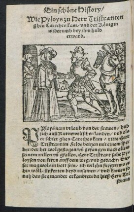 Wie Pyloys zu Herr Tristranten ghen Careches kam/ und der Königin widerumb bey ihm huld erwarb.