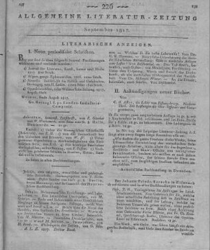 Literarische Anzeigen