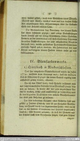 IV. Blaufarbenwerke