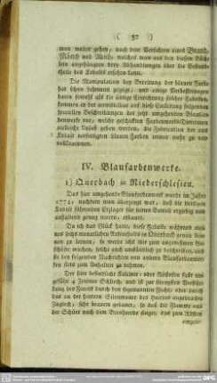 IV. Blaufarbenwerke
