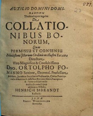 Theses aliquot legales De Collationibus Bonorum