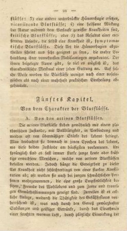 Fünftes Kapitel. Von dem Charakter der Blutflüsse