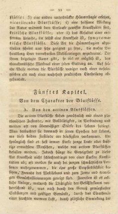 Fünftes Kapitel. Von dem Charakter der Blutflüsse