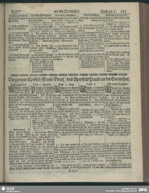 Die zweyte Epistel (Send-Brief) des Apostels Pauli an die Corinther