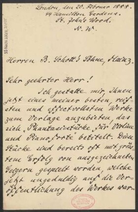 Brief an B. Schott's Söhne : 20.02.1888