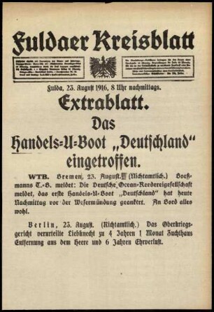 Zweite Ausgabe vom Mittwoch, den 23. August 1916.