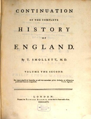 Continuation Of The Complete History Of England, 2