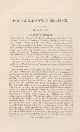 Personal narrative of the author