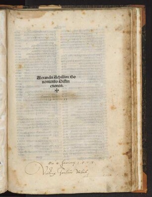 Alexandri Achillini Bononiensis Distinctiones