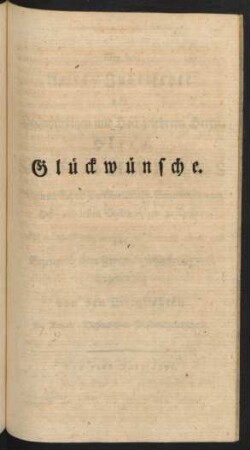 Glückwünsche.