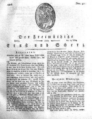 Nro. 52, Freitag den 14. März 1806