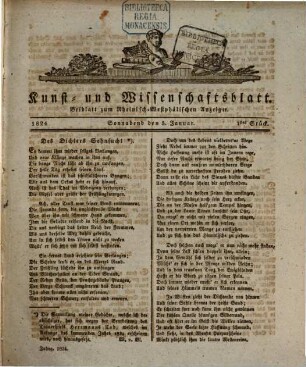 Kunst- und Wissenschaftsblatt. 1824, 1824
