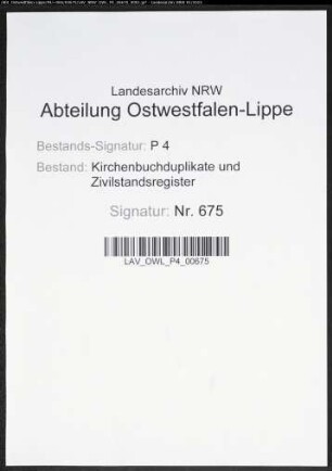 Kirchenbuchduplikat der katholischen Gemeinde Oestinghausen (GHT 1814-1825). (Gemeinde: Oestinghausen, katholische Gemeinde)