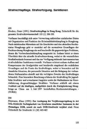 155-256, Strafrechtspflege. Strafverfolgung. Sanktionen