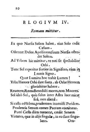 Elogivm IV. Romam mittitur.