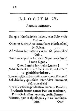 Elogivm IV. Romam mittitur.