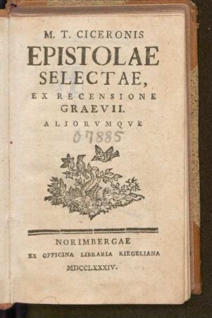 M.T. Ciceronis Epistolae Selectae
