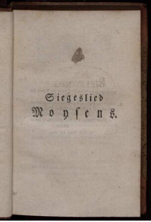 Siegeslied Moysens.