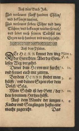 Auß dem Psalter.