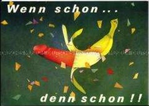 Kritische Postkarte aus der DDR zur Wiedervereinigung
