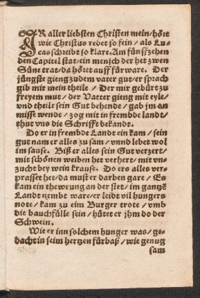 JR aller liebsten Christen mein/ hört || wie Christus redet so fein/