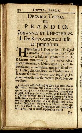 Decuria Tertia. De Prandio.