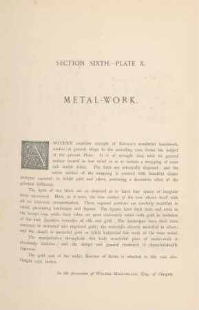 Plate X. Metal-work