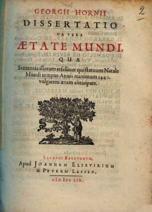 Dissertatio de vera aetate mundi