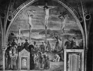 Freskenzyklus mit Szenen aus dem Leben der Heiligen Katharina und des Heiligen Ambrosius, sowie der Darstellung der Kreuzigung Christi — Kreuzigung Christi