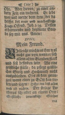 XVIII. Mein Freund.