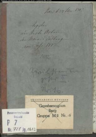 Zivilstandsregister der Munizipalität Ladbergen (GAHT 1812). (Gemeinde: Ladbergen, Kreis Tecklenburg)