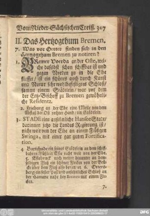 II. Das Hertzogthum Bremen.