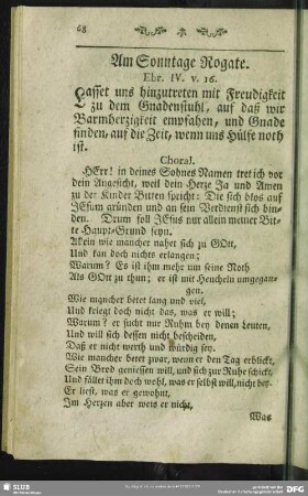 Am Sonntage Rogate