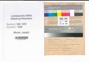 Entnazifizierung Joseph Mross , geb. 24.03.1897 (Wachtmeister)