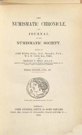 The numismatic chronicle. 4. 1884