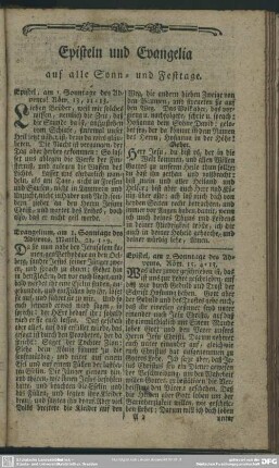 Episteln und Evangelia auf alle Sonn- und Festtage