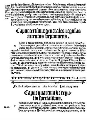 Caput quartum de regulis specialibus.