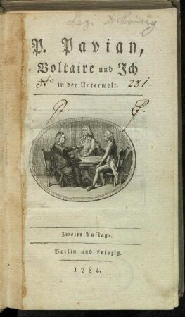P. Pavian, Voltaire und Ich in der Unterwelt