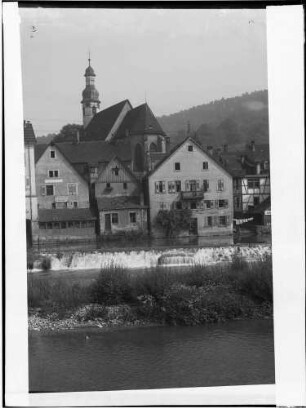 Gernsbach Ortsbild mit Jakobskirche im Hintergrund Ansicht von Nordosten