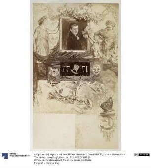 Vignette mit dem Bildnis Kleists und dem Initial "E", zu Heinrich von Kleist "Der zerbrochene Krug"