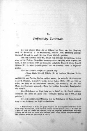III. Oeffentliche Denkmale