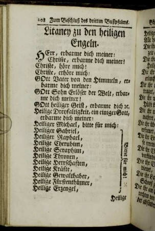 Litaney zu den heiligen Engeln. - Schlußgebeth zum heiligen Schutzengel.