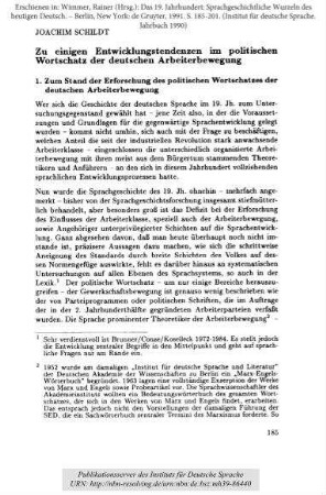 Zu einigen Entwicklungstendenzen im politischen Wortschatz der deutschen Arbeiterbewegung