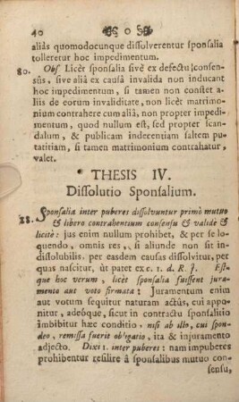 Thesis IV. Dissolutio Sponsalium.