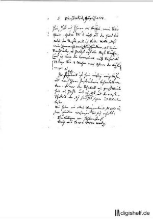 5: Brief von Matthias Claudius an Johann Wilhelm Ludwig Gleim