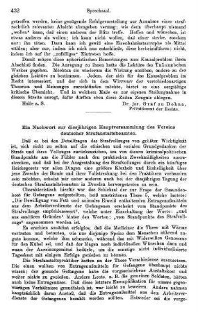 432-435, Ein Nachwort zur diesjährigen Hauptversammlung des Vereins deutscher Strafanstaltsbeamten