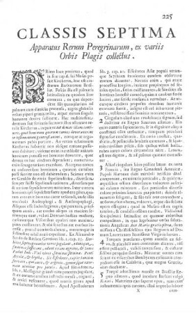 Classis Septima apparatus Rerum Peregrinarum, ex variis Orbis Plagis collectus