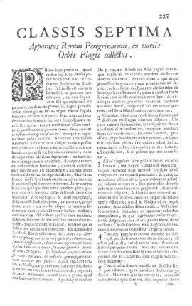 Classis Septima apparatus Rerum Peregrinarum, ex variis Orbis Plagis collectus