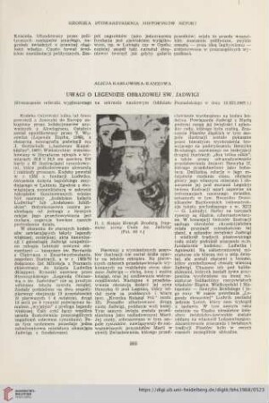 30: Uwagi o Legendzie Obrazowej św. Jadwigi